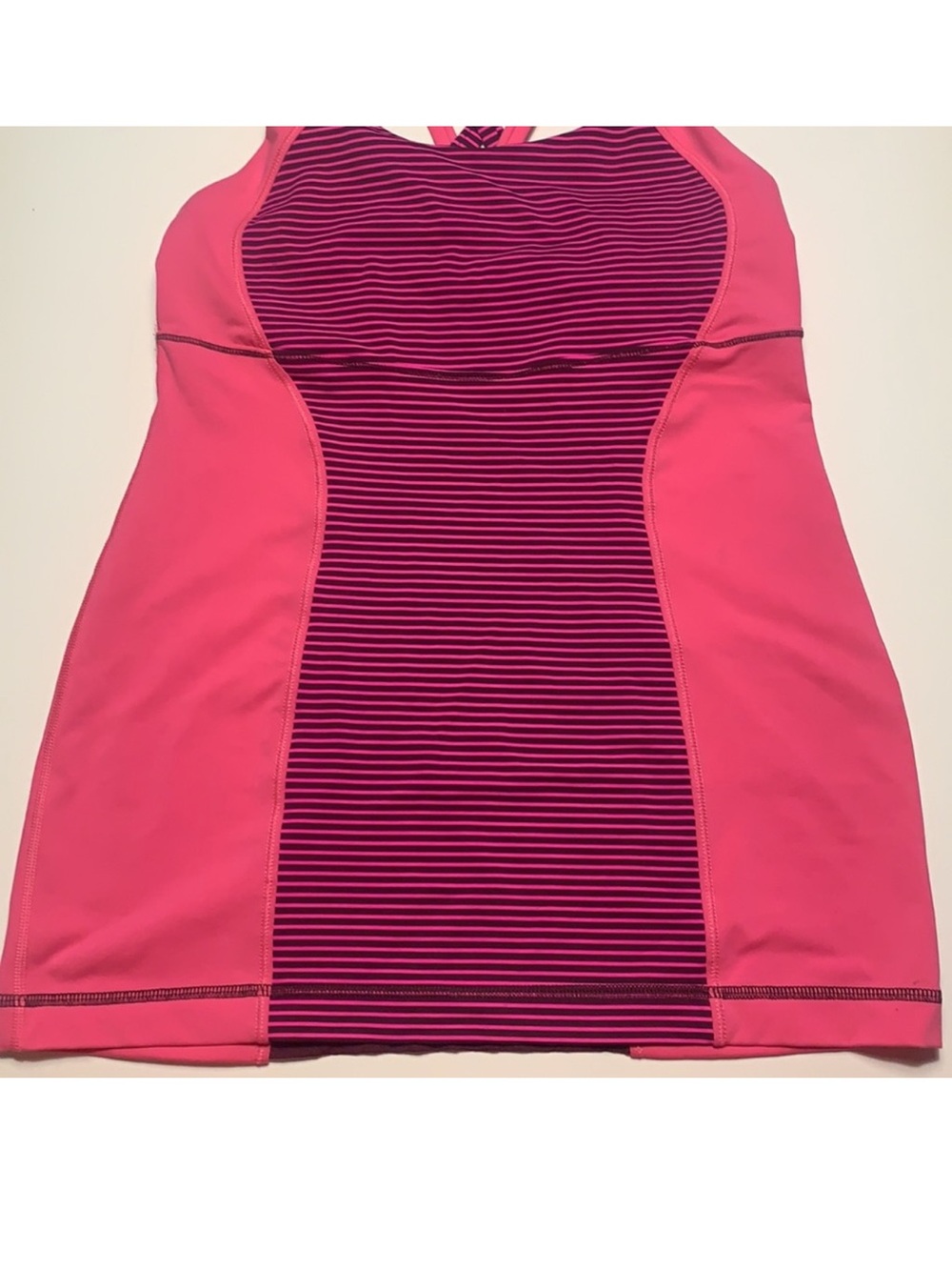 lululemon athletica pink striped Tank Top